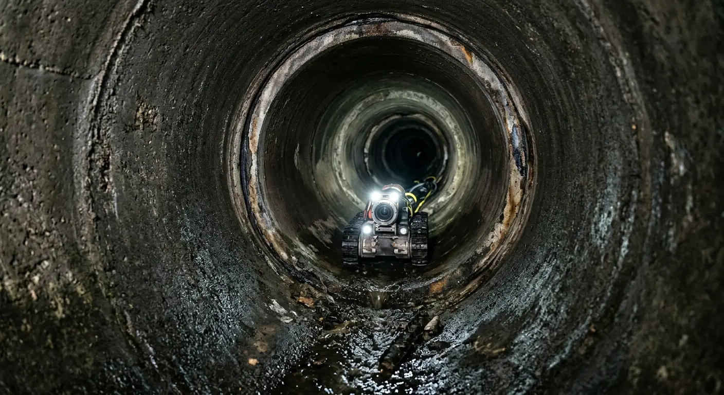 Robotic sewer camera inspecting pipe interior for Sewer Line Repair in Evergreen Park
